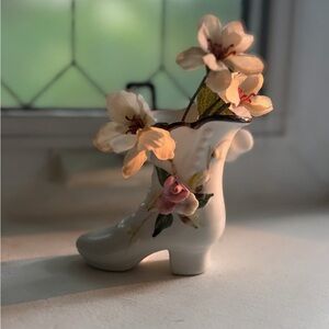 Floral Boot-Shaped Vase